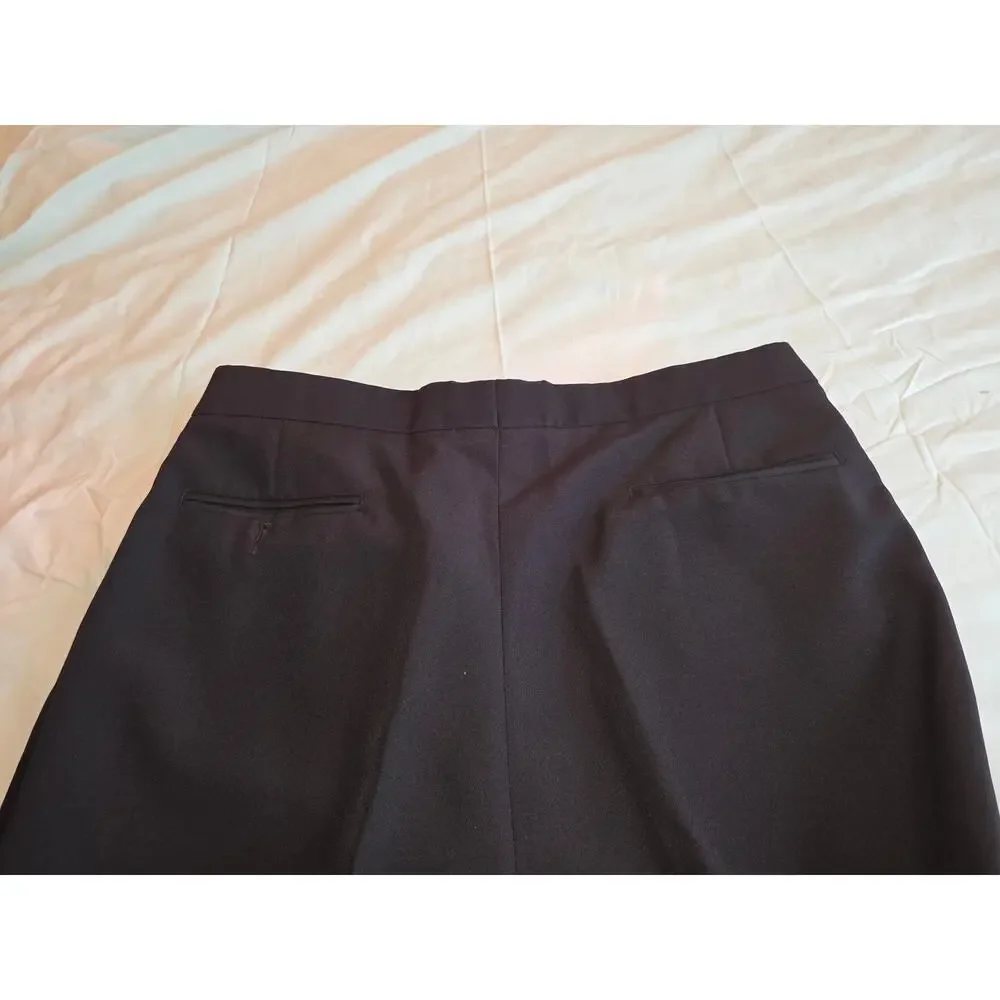 Jean Yves Men's Black Tuxedo Pants 40R Adjustable Metal Buckle Satin Stripe Y2K